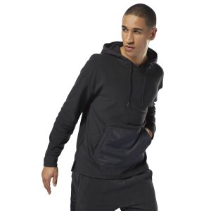 Reebok Training Essentials Microfleece Kapuzenpullover Herren - Schwarz - DE 321-DLF